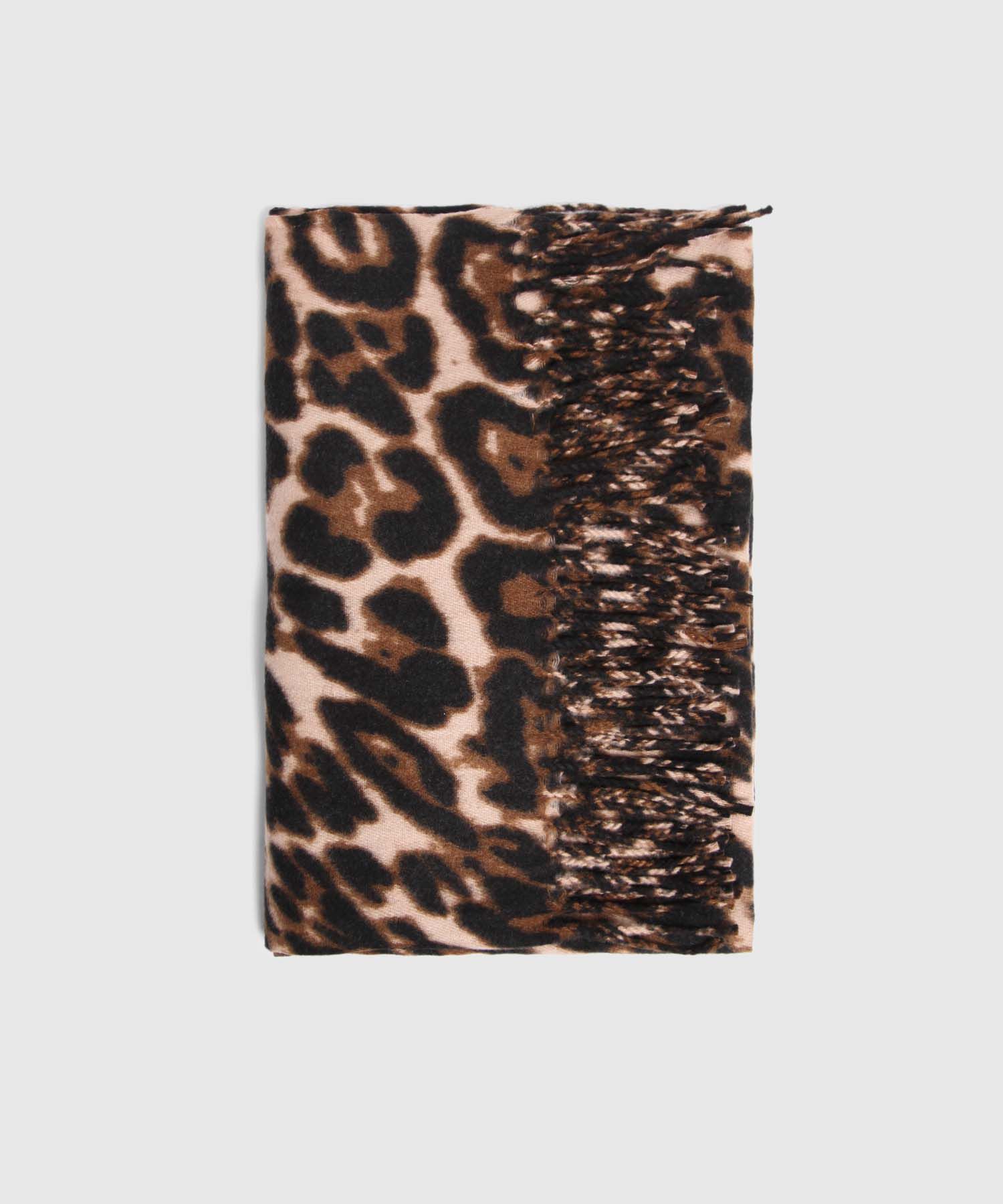 Bufanda Gruesa Animal Print Flecos Para Mujer