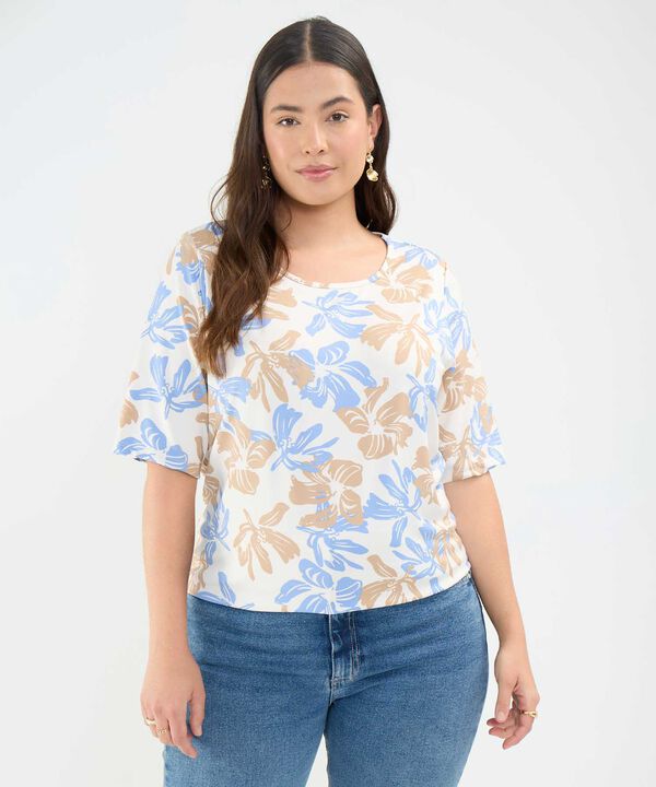 Camiseta mujer manga 3/4 estampada image number null