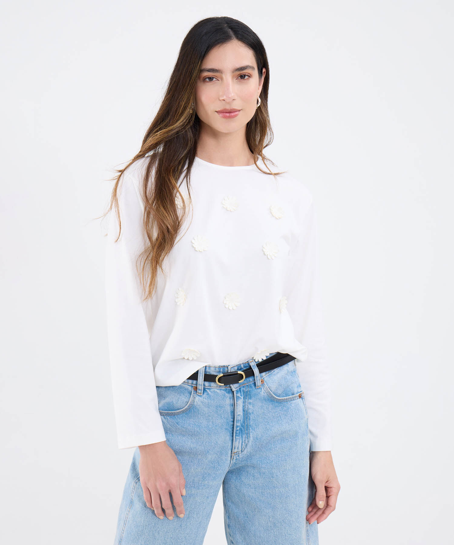Camiseta Manga Larga Con Detalle