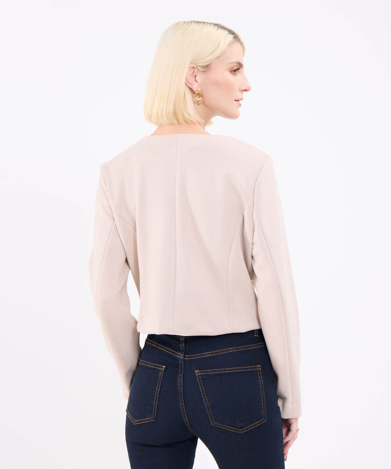 Chaqueta Unicolor Para Mujer