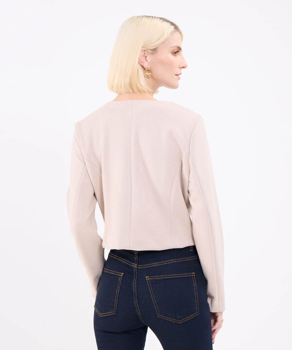 Chaqueta Unicolor Para Mujer