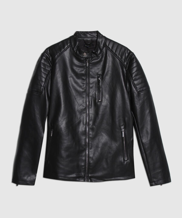 Chaqueta Pu Cuello Neru Con Cremallera