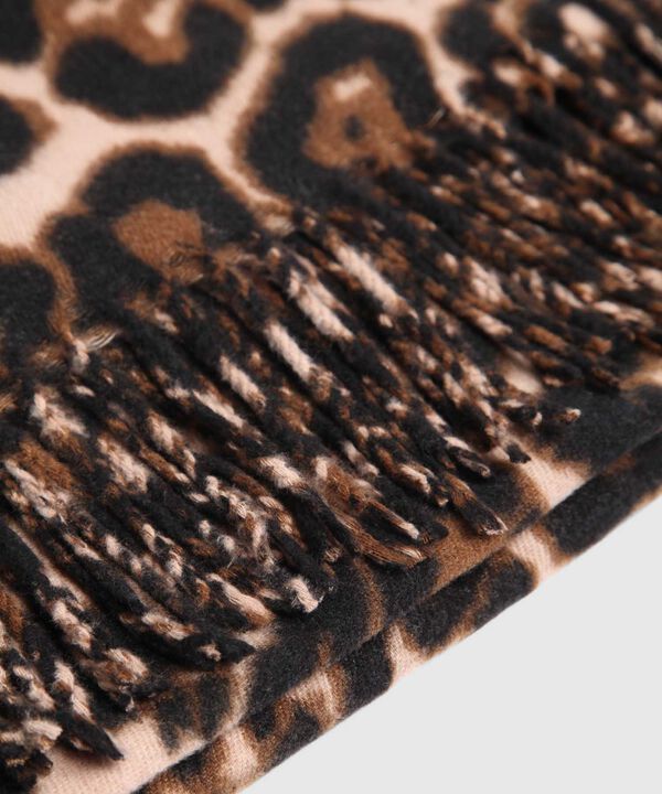 Bufanda Gruesa Animal Print Flecos Para Mujer image number null
