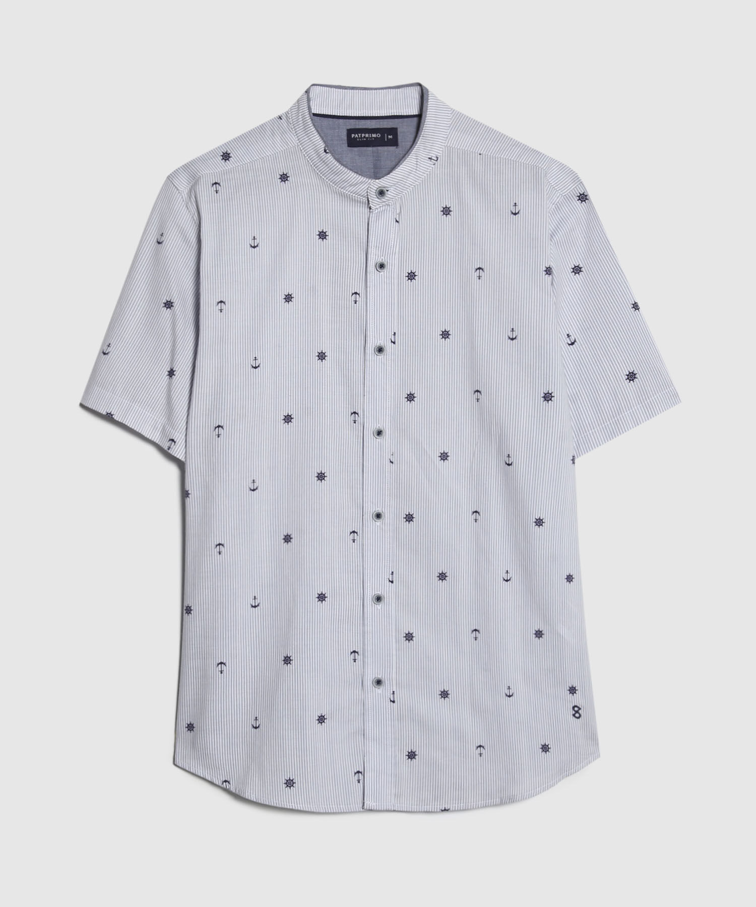 Camisa Estampada Cuello Mao
