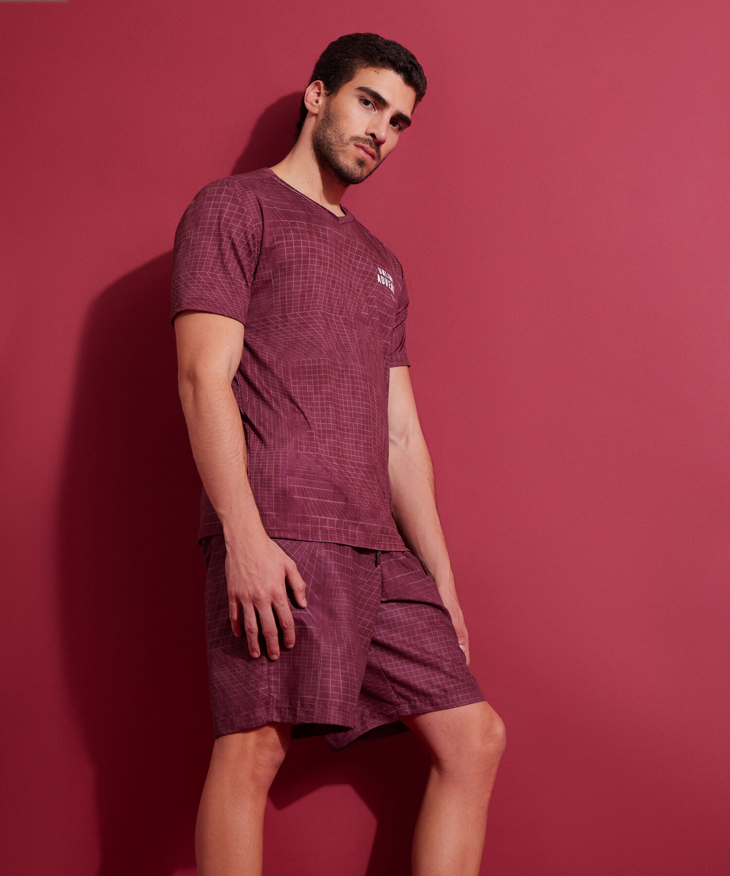 Bermuda Plana Estampada Con Bolsillos