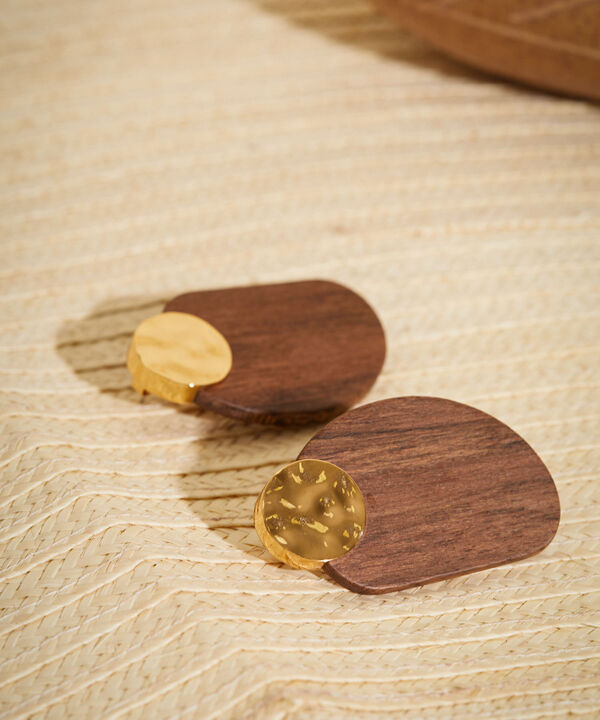 Topos En Madera Y Baño Oro 24K
