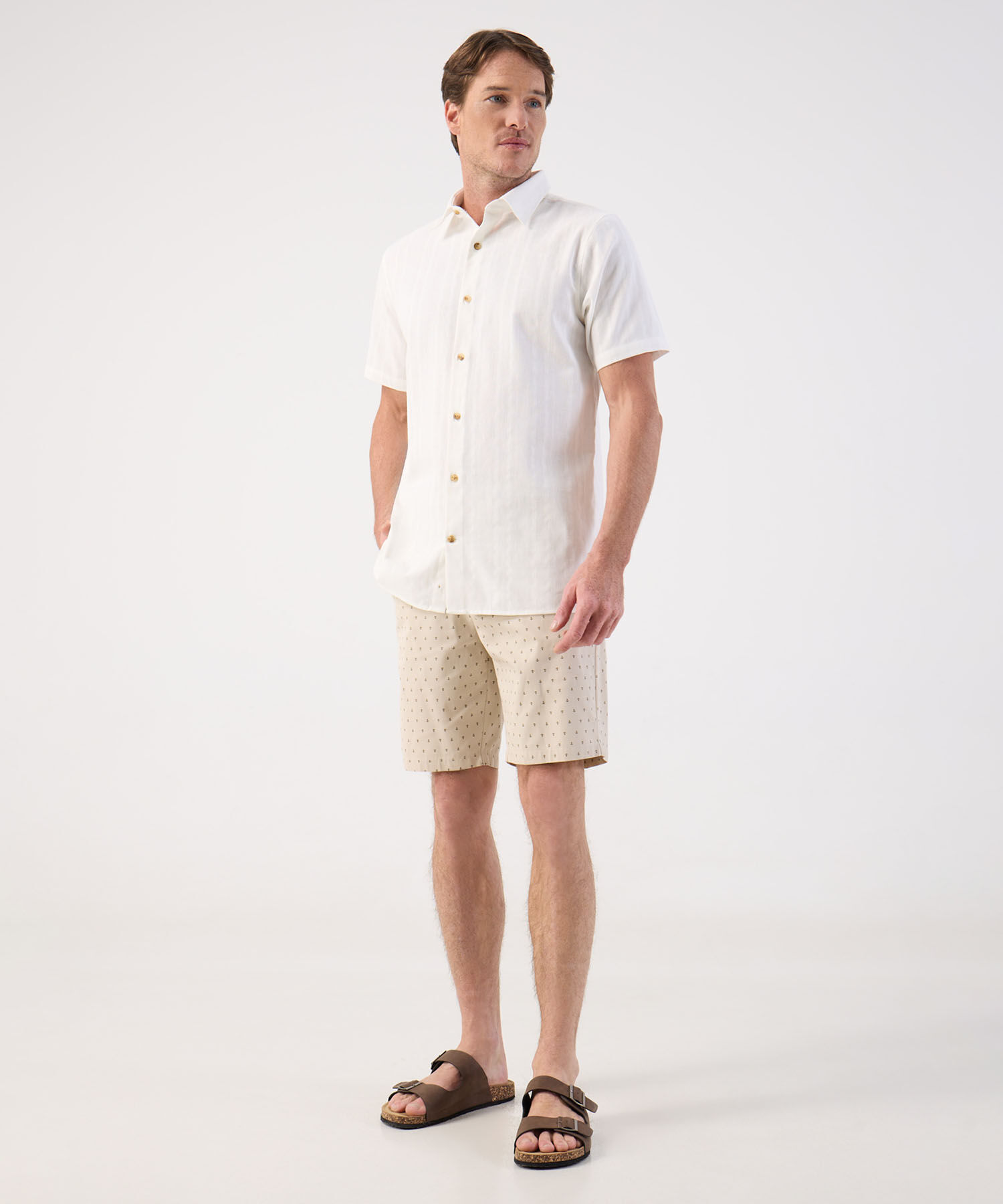 Bermuda Estampada Clásica de Verano Para Hombre