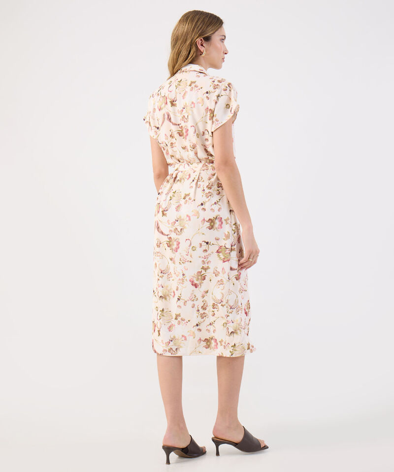 Vestido Camisero Estampado Mujer Con Cinturón