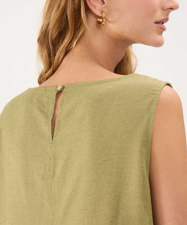 Vestido en Efecto Lino