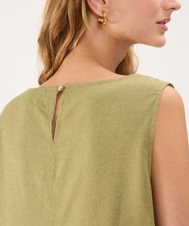 Vestido en Efecto Lino