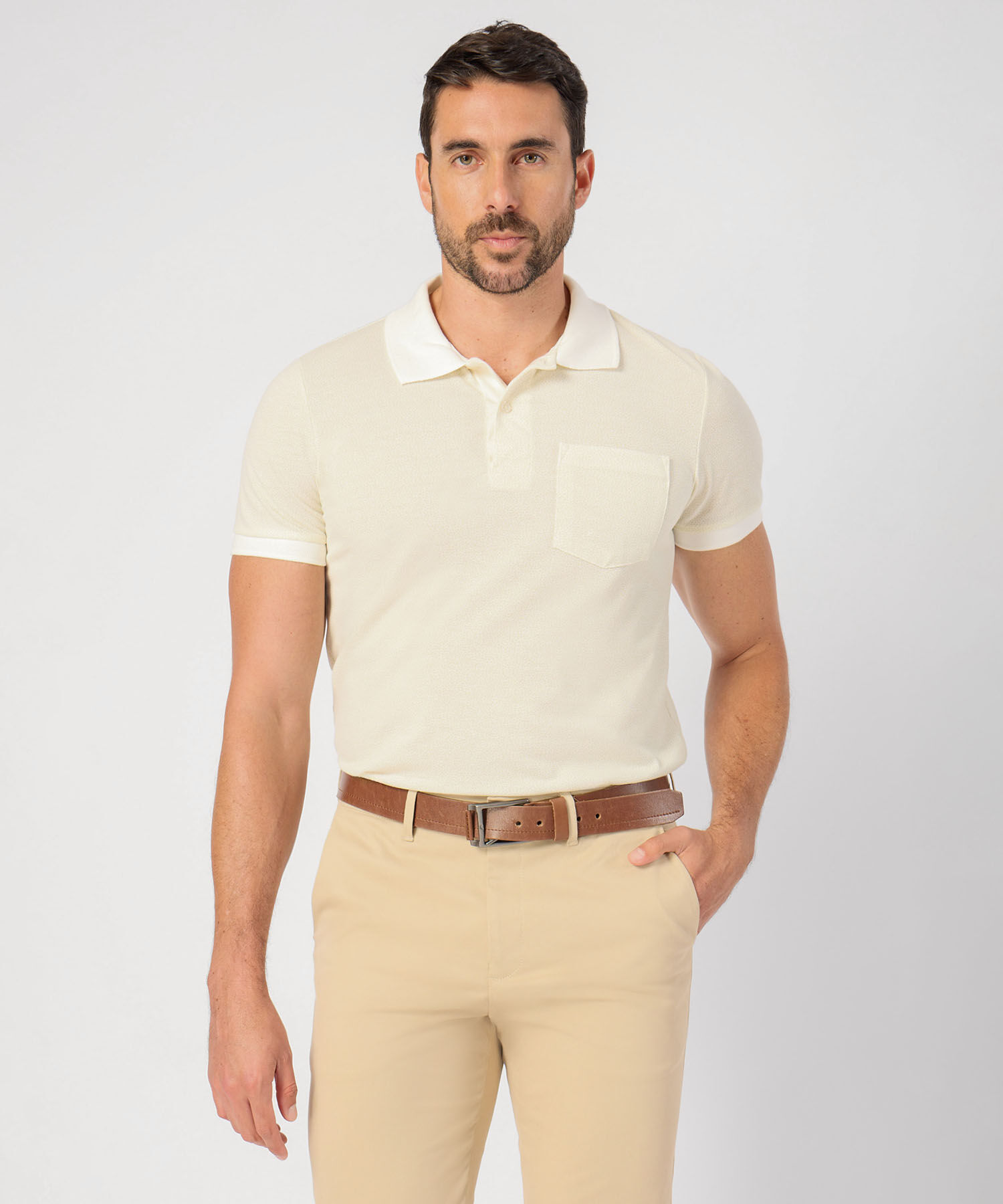 Polo Unicolor Con Bolsillo 