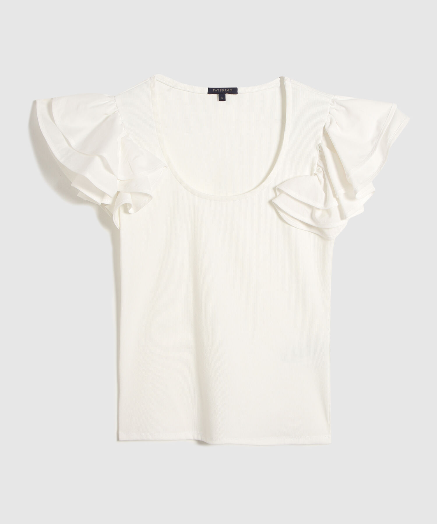 Camiseta Unicolor Con Mangas Tipo Gola