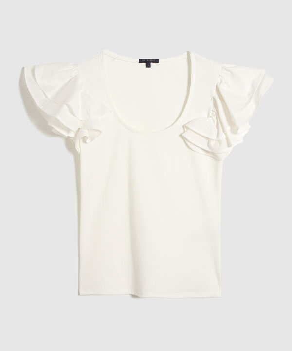 Camiseta Unicolor Con Mangas Tipo Gola