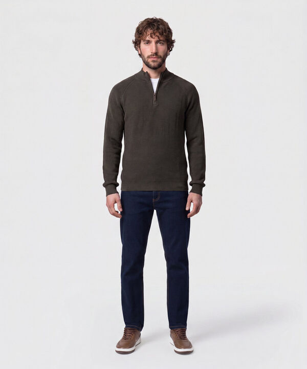 Camiseta Acanalada De Punto Hombre