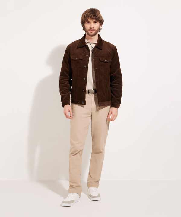 Chaqueta Truker Tejido De Pana Y Acolchado Interno