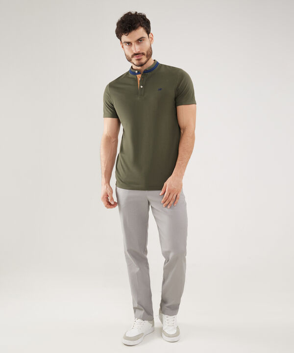 Polo Unicolor, Cuello Mao
