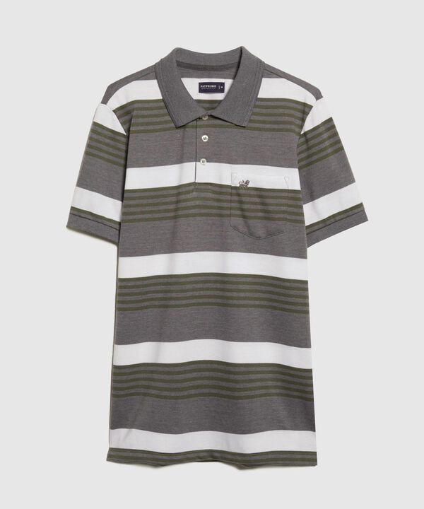 Polo Preteñida Cuello Y Puños Tejidos Con Bolsillo