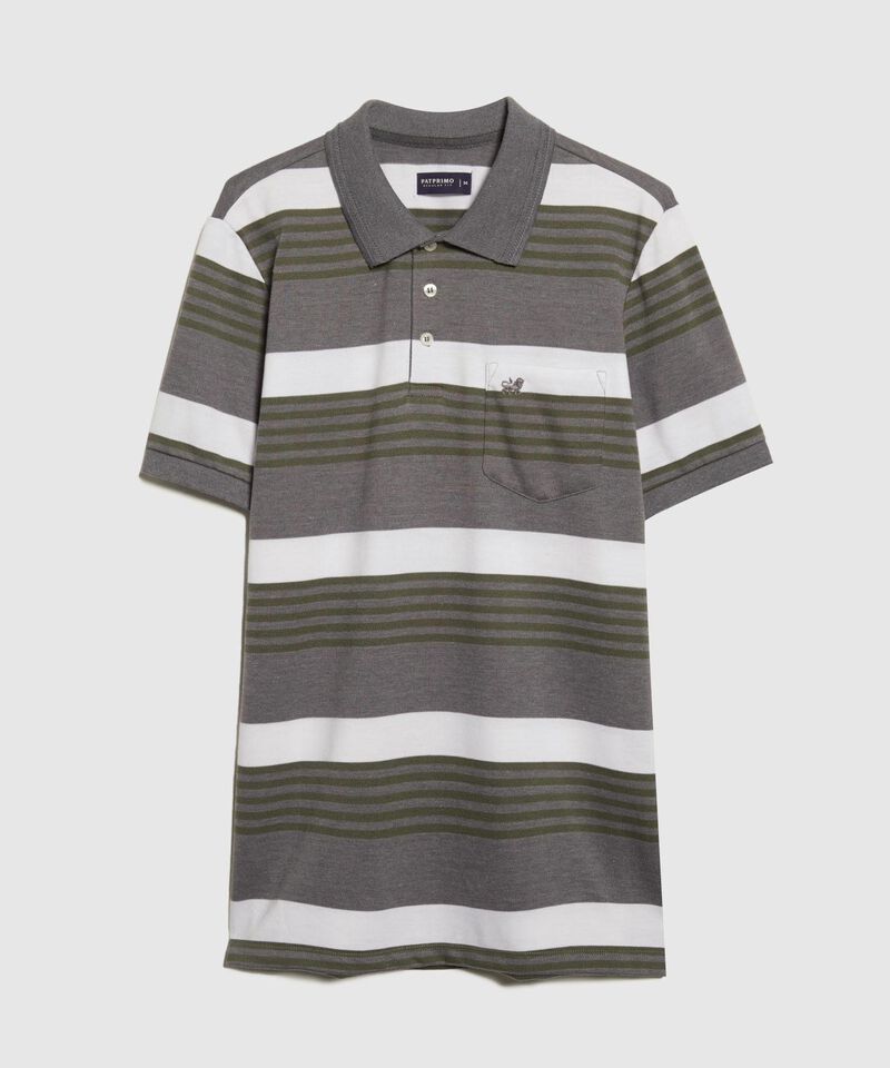 Polo Preteñida Cuello Y Puños Tejidos Con Bolsillo