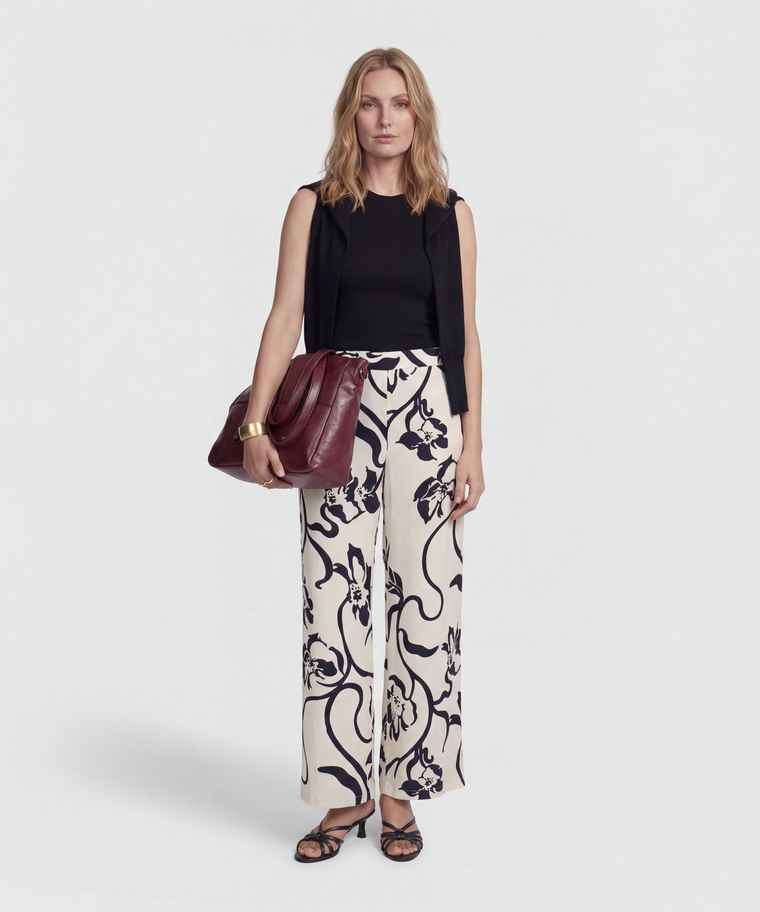 Pantal&oacute;n Estampado de Ca&iacute;da Fluida para Mujer