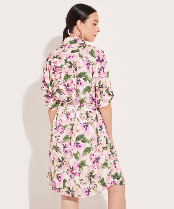 Vestido Estampado Con Cinturón