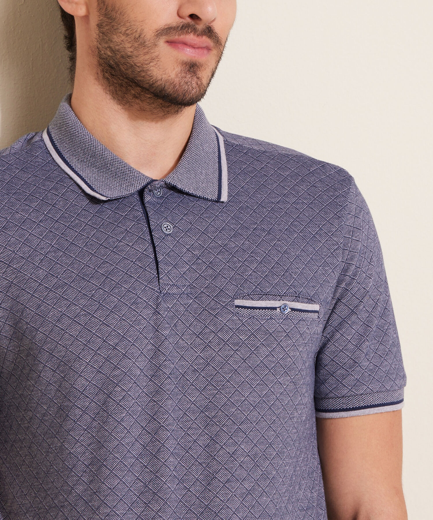 Polo Cuello Tejido Sin Banda