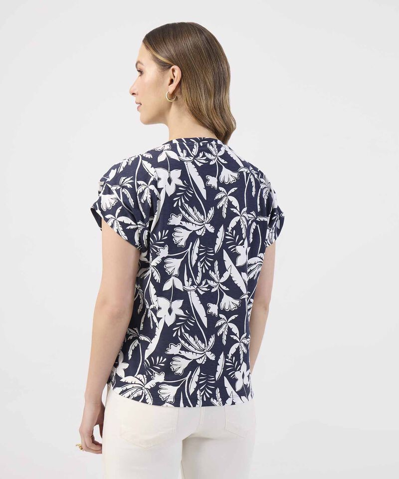 Camiseta Fluida y Manga Corta Para Mujer