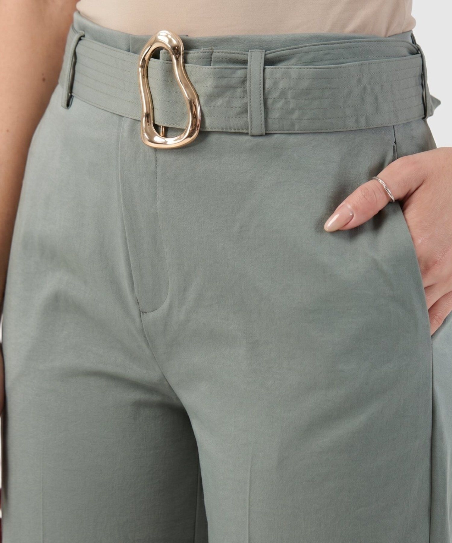 Pantal&oacute;n Wide Leg Con Cintur&oacute;n Para Mujer