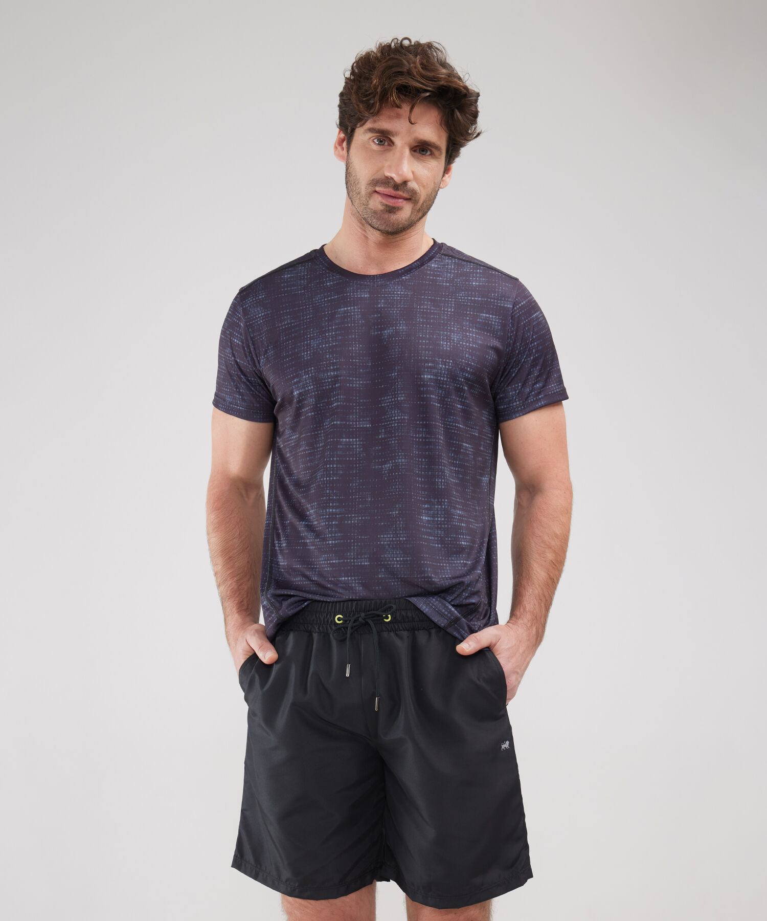 Bermuda Plana Con Boxer Interno Unicolor