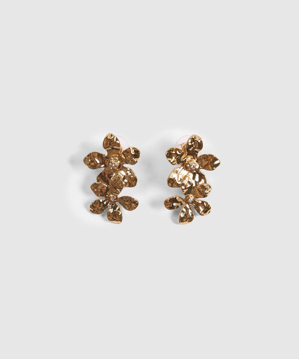 Aretes Dorados Forma de Flor image number null