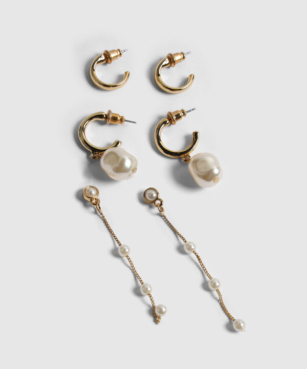 Set x 3 Aretes Dorados con Perlas image number null