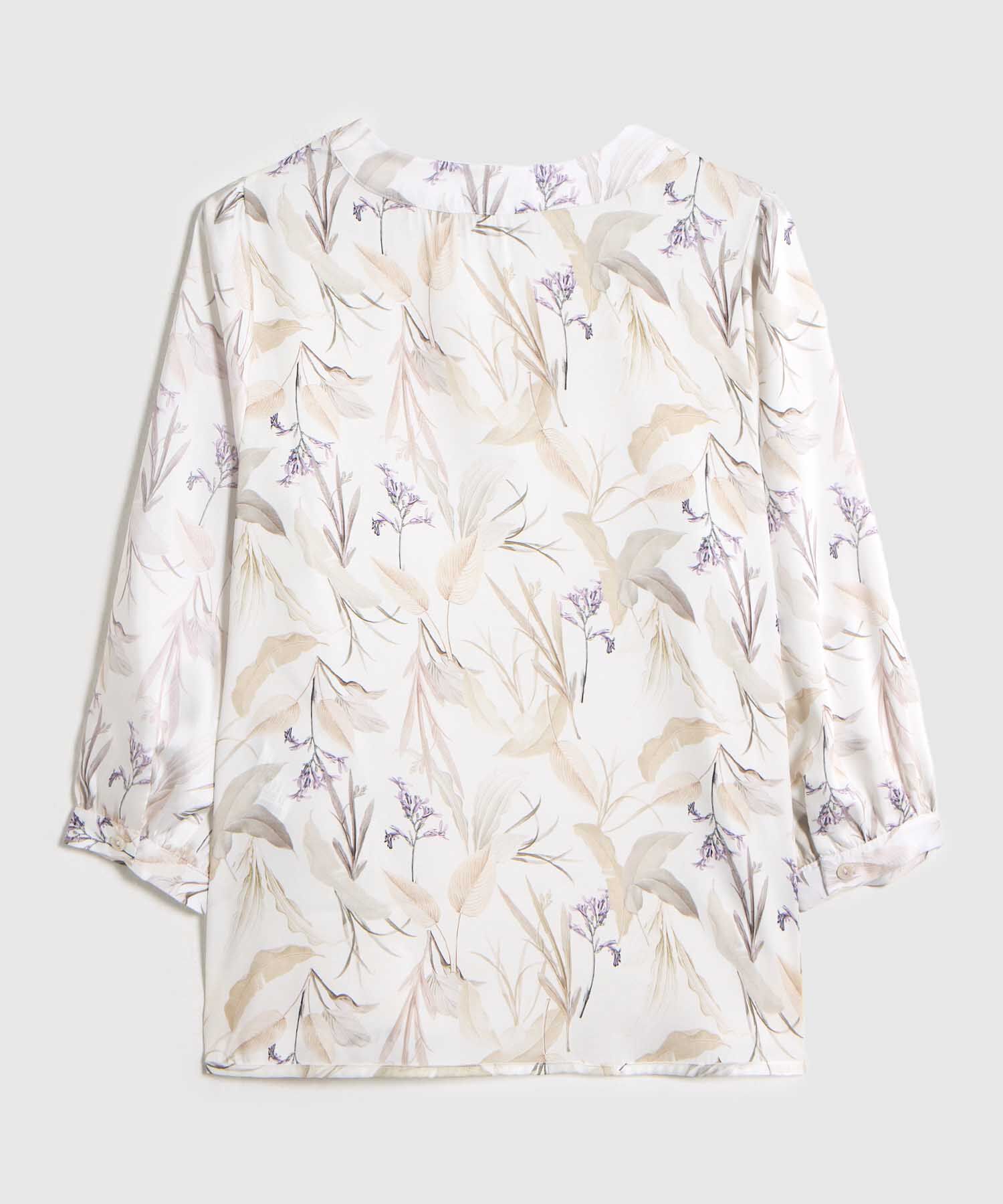 Blusa de Manga 3/4 con Escote en V para Mujer