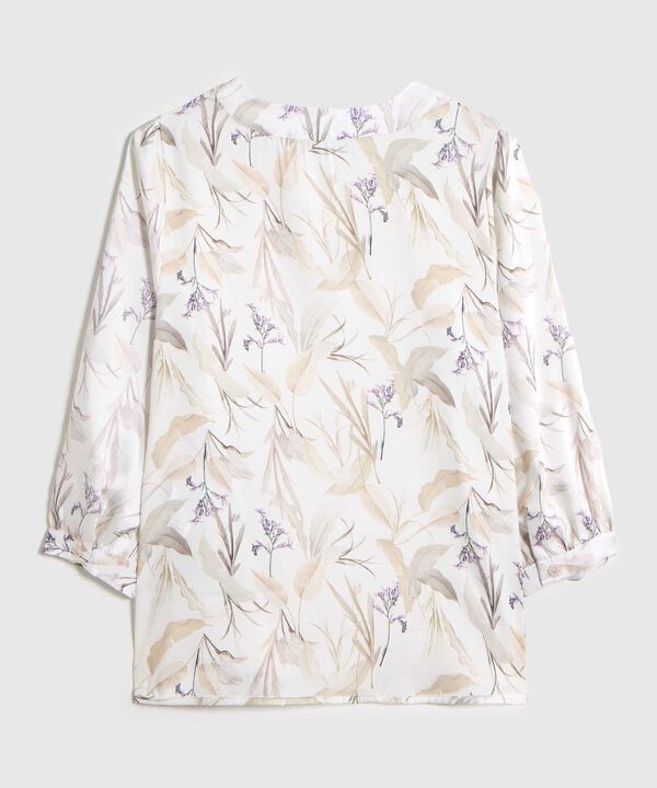 Blusa de Manga 3/4 con Escote en V para Mujer image number null