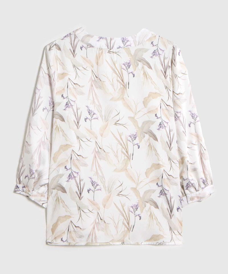 Blusa de Manga 3/4 con Escote en V para Mujer