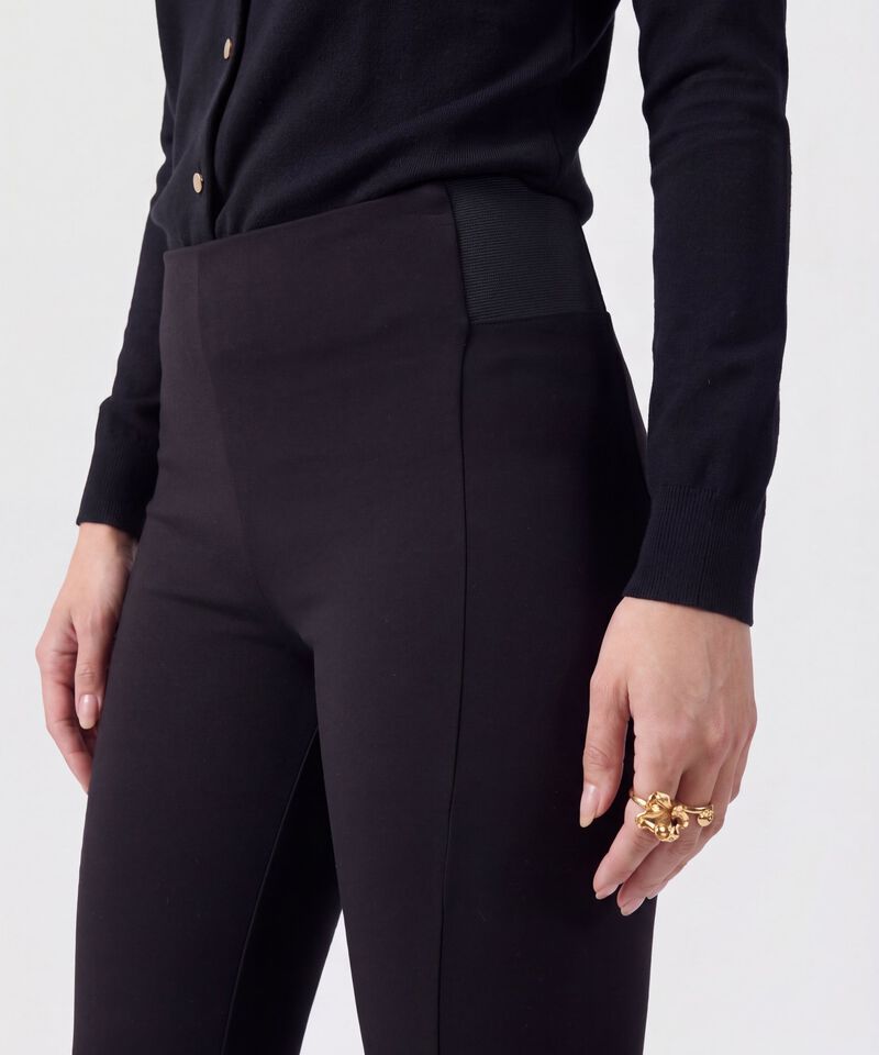 Leggings De Tiro Alto Con Pretina Ancha Mujer