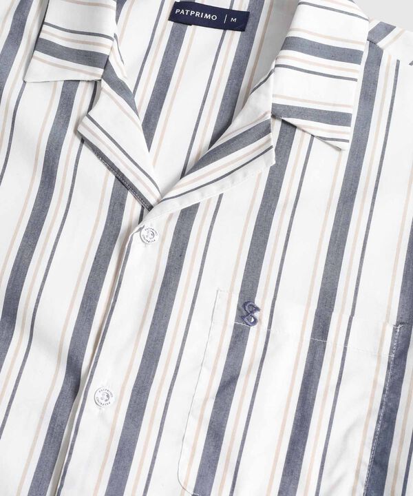 Pijama A Rayas Con Bolsillo Para Hombre