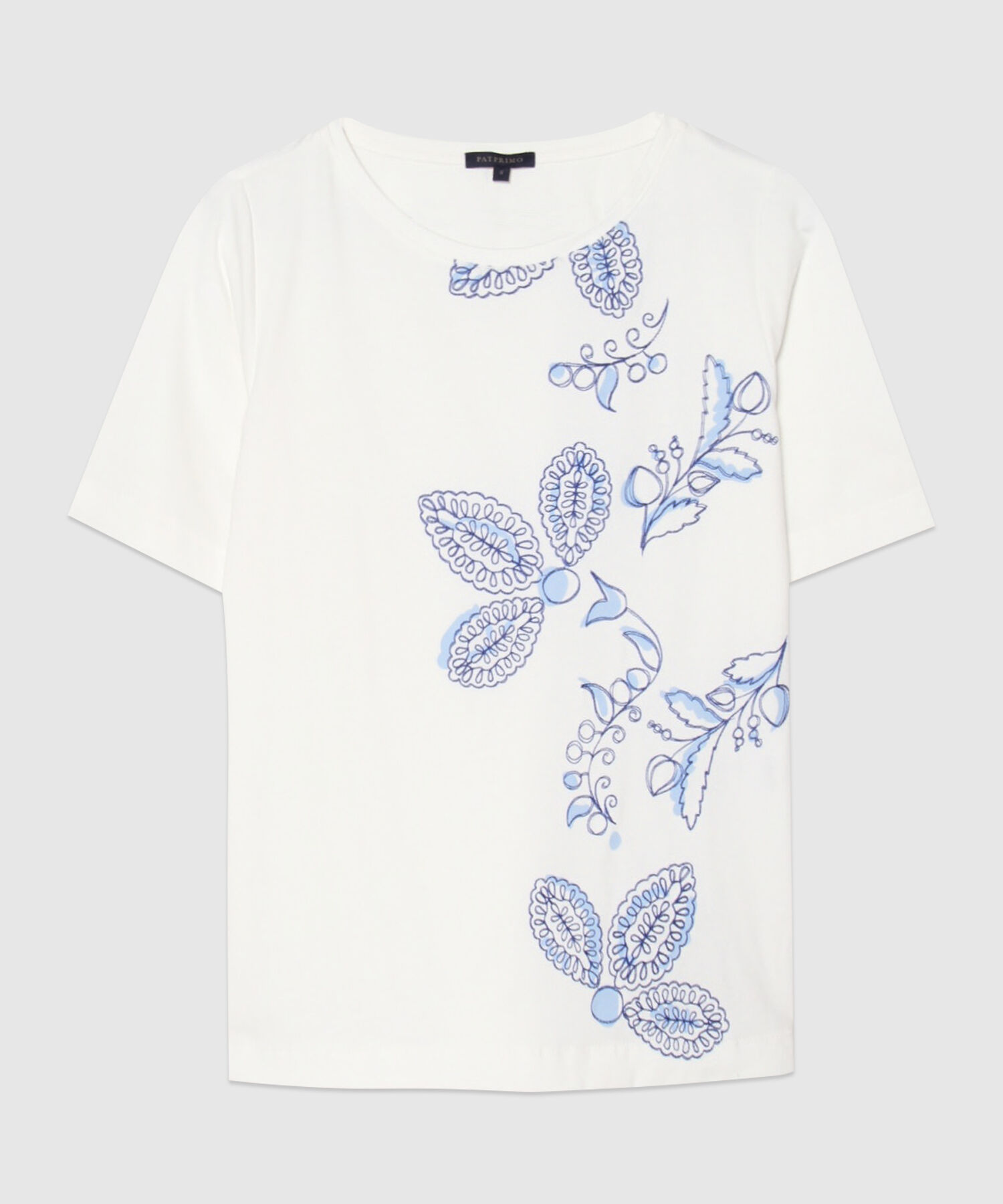 Camiseta Manga Corta Con Bordado Y Screen En Frente