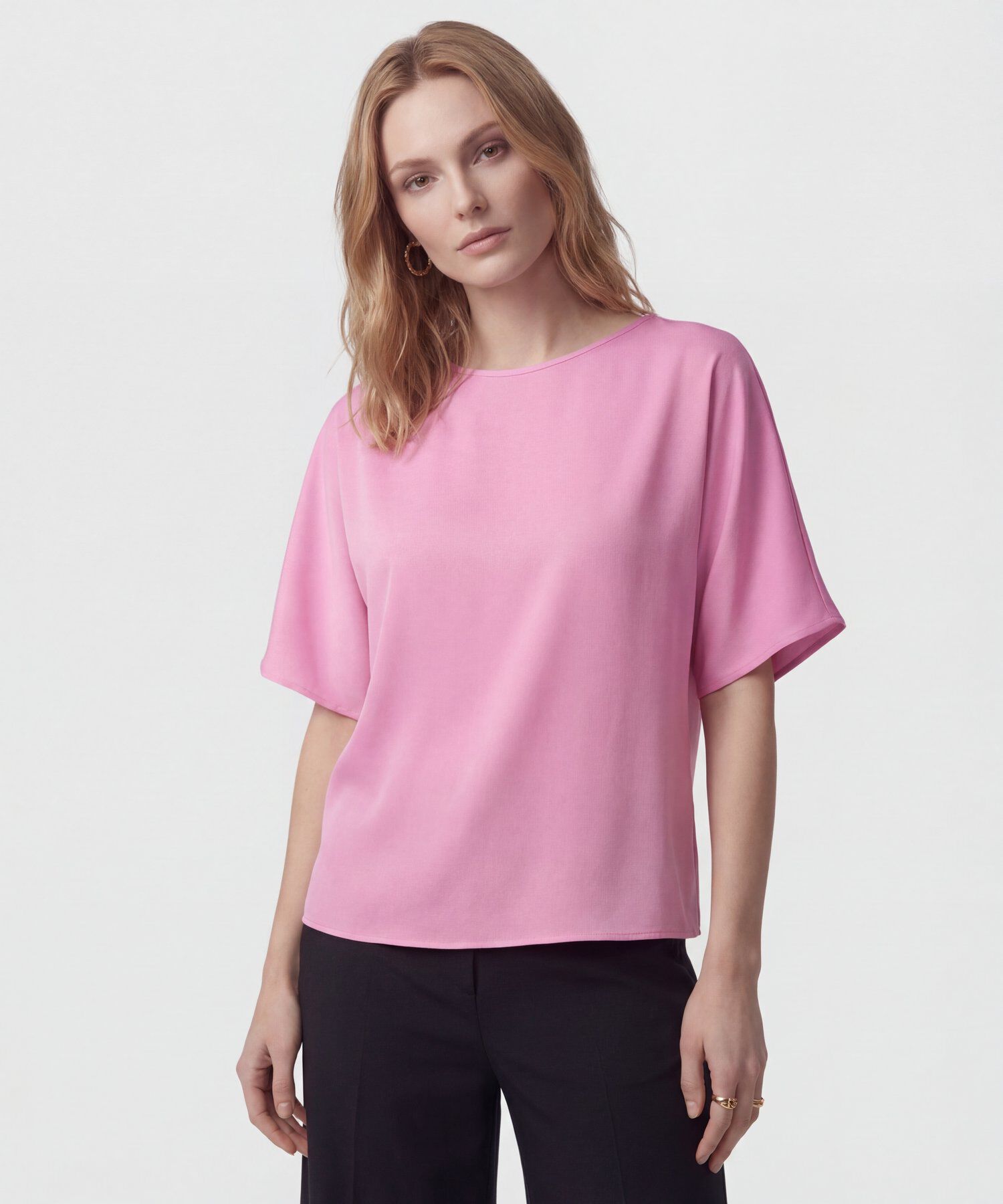 Blusa Minimalista De Manga Corta Para Mujer
