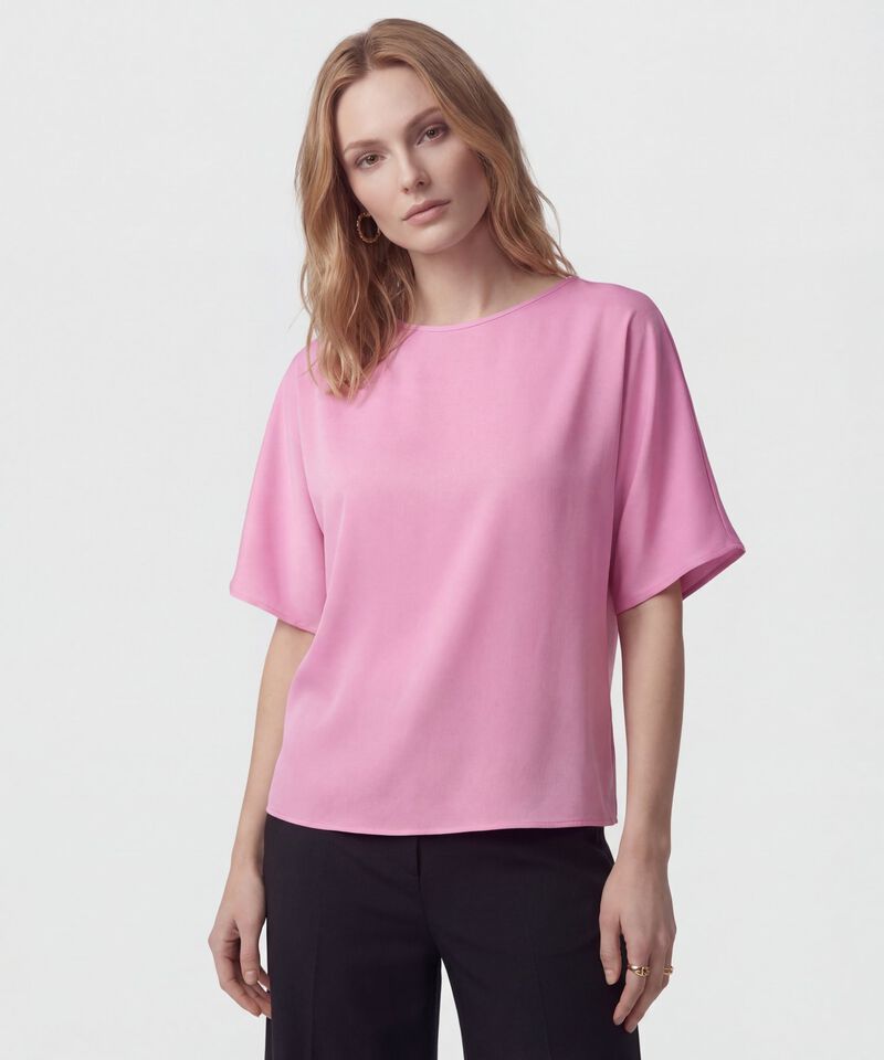Blusa Minimalista De Manga Corta Para Mujer