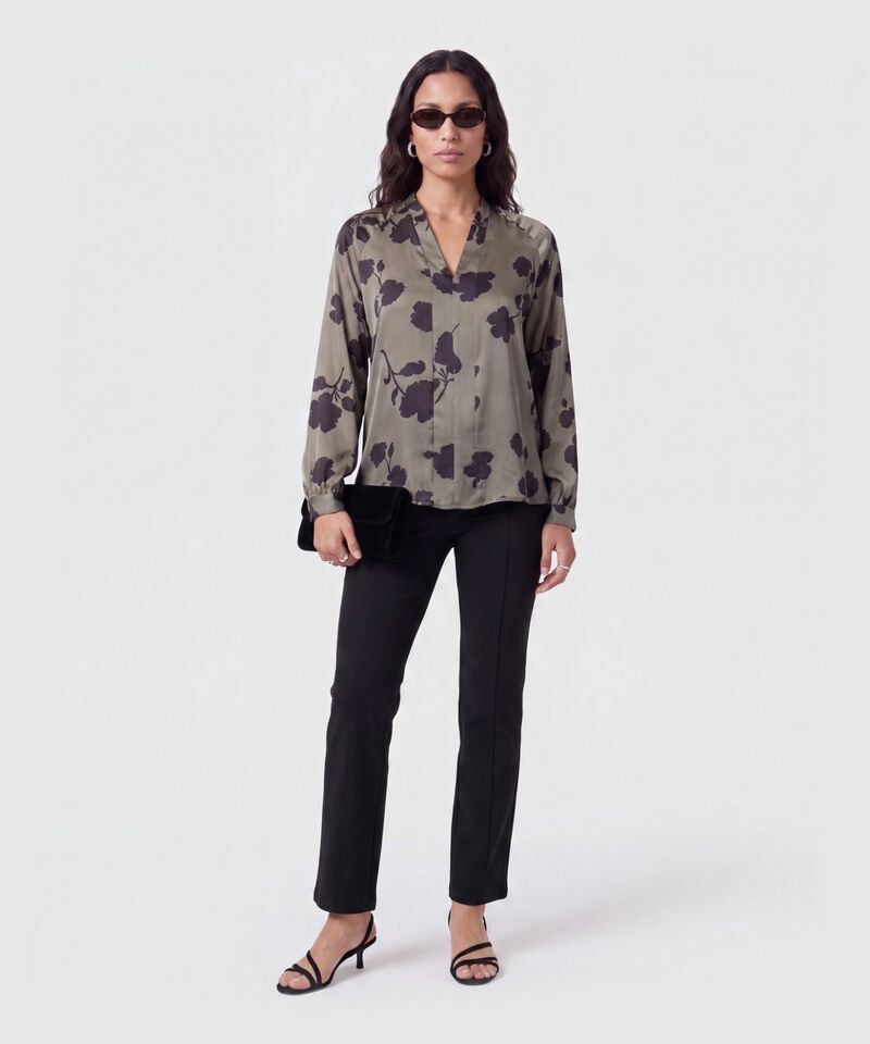 Blusa Estampada Manga Ragl&aacute;n Para Mujer
