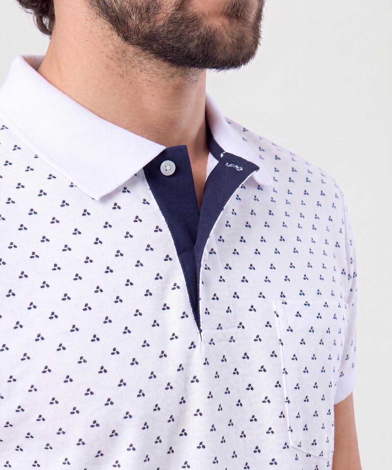 Polo Estampada Con Bolsillo 