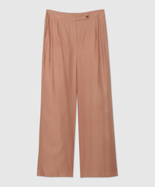Pantalón Palazzo Con Bolsillos
