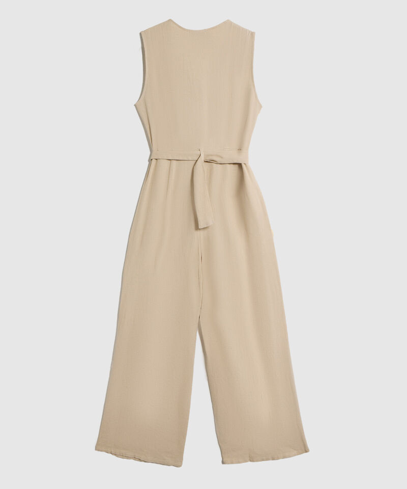 Enterizo Largo con Cintur&oacute;n y Perilla de Botones para Mujer