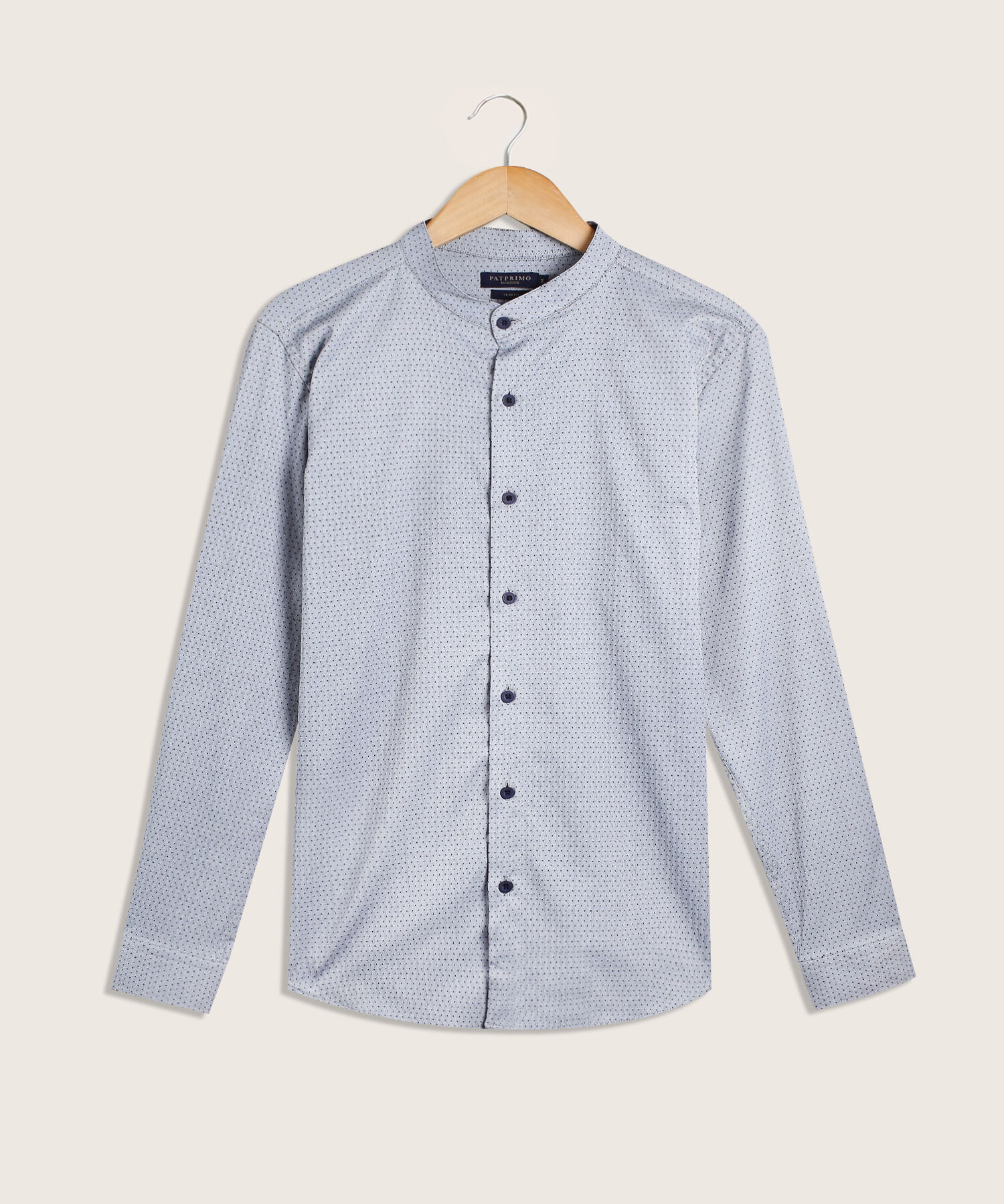 Camisa Estampada Cuello Mao