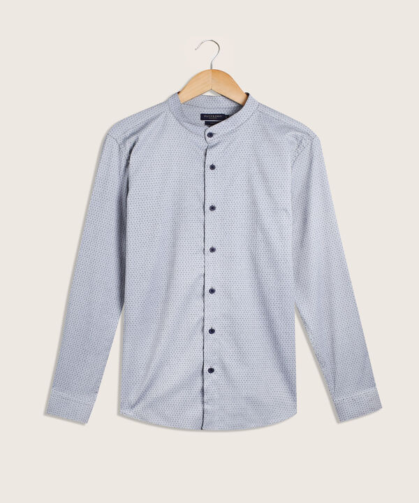 Camisa Estampada Cuello Mao