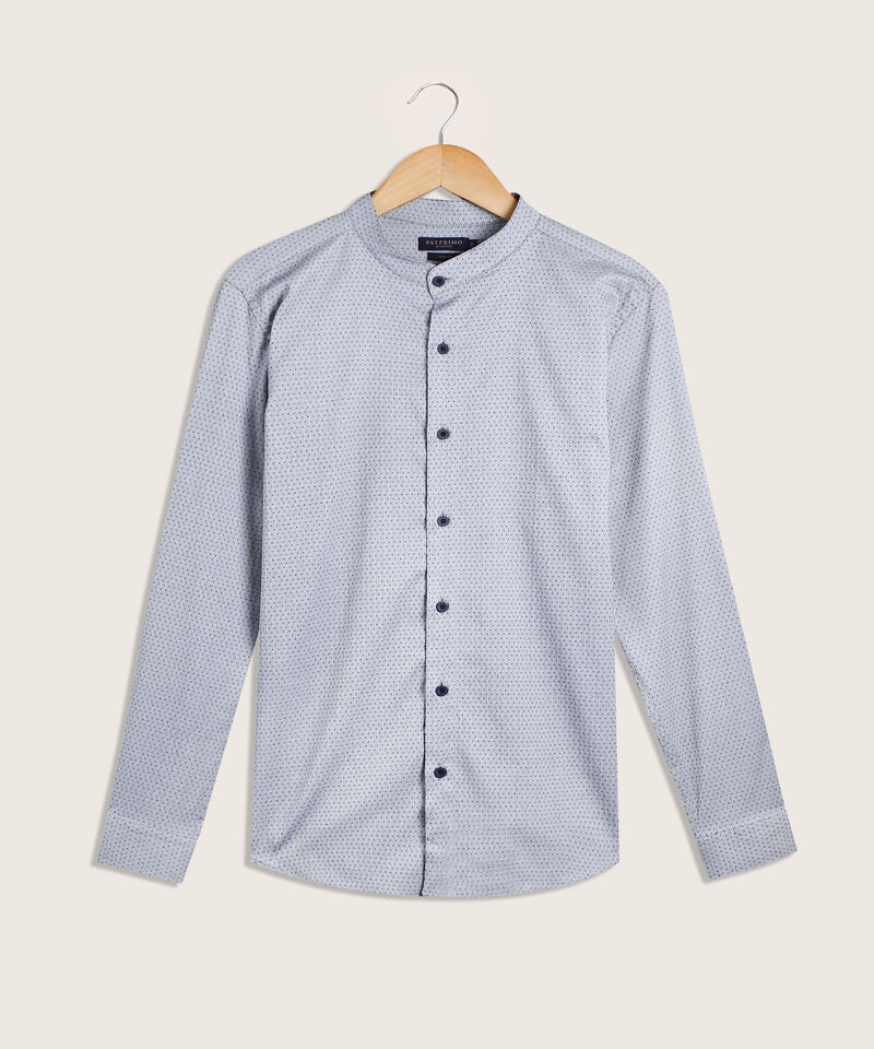 Camisa Estampada Cuello Mao