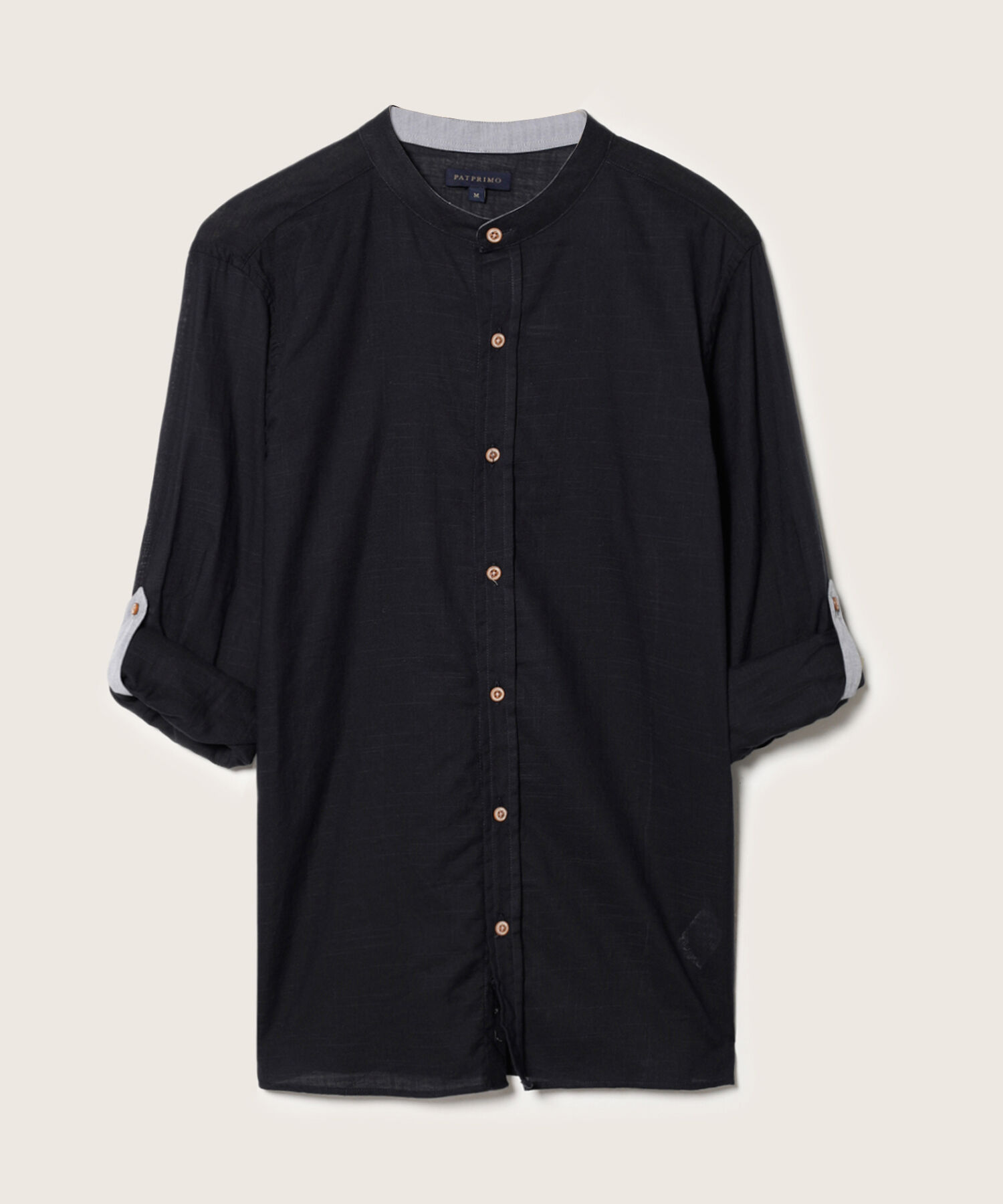 Camisa Manga Larga Cuello Neru Unicolor