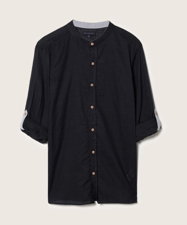 Camisa Manga Larga Cuello Neru Unicolor