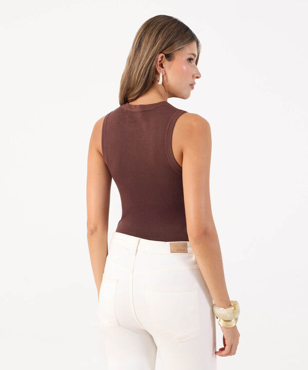 Camiseta de Punto Sin Mangas para Mujer