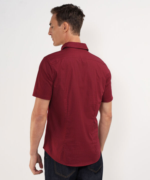 Camisa Manga Corta En Miniprints Con Bolsillo