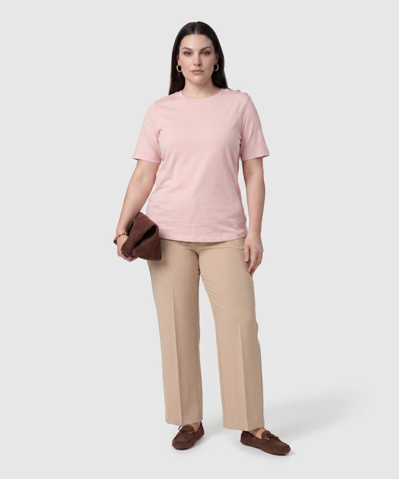 Camiseta Con Botones En Hombro Para Mujer Curvy